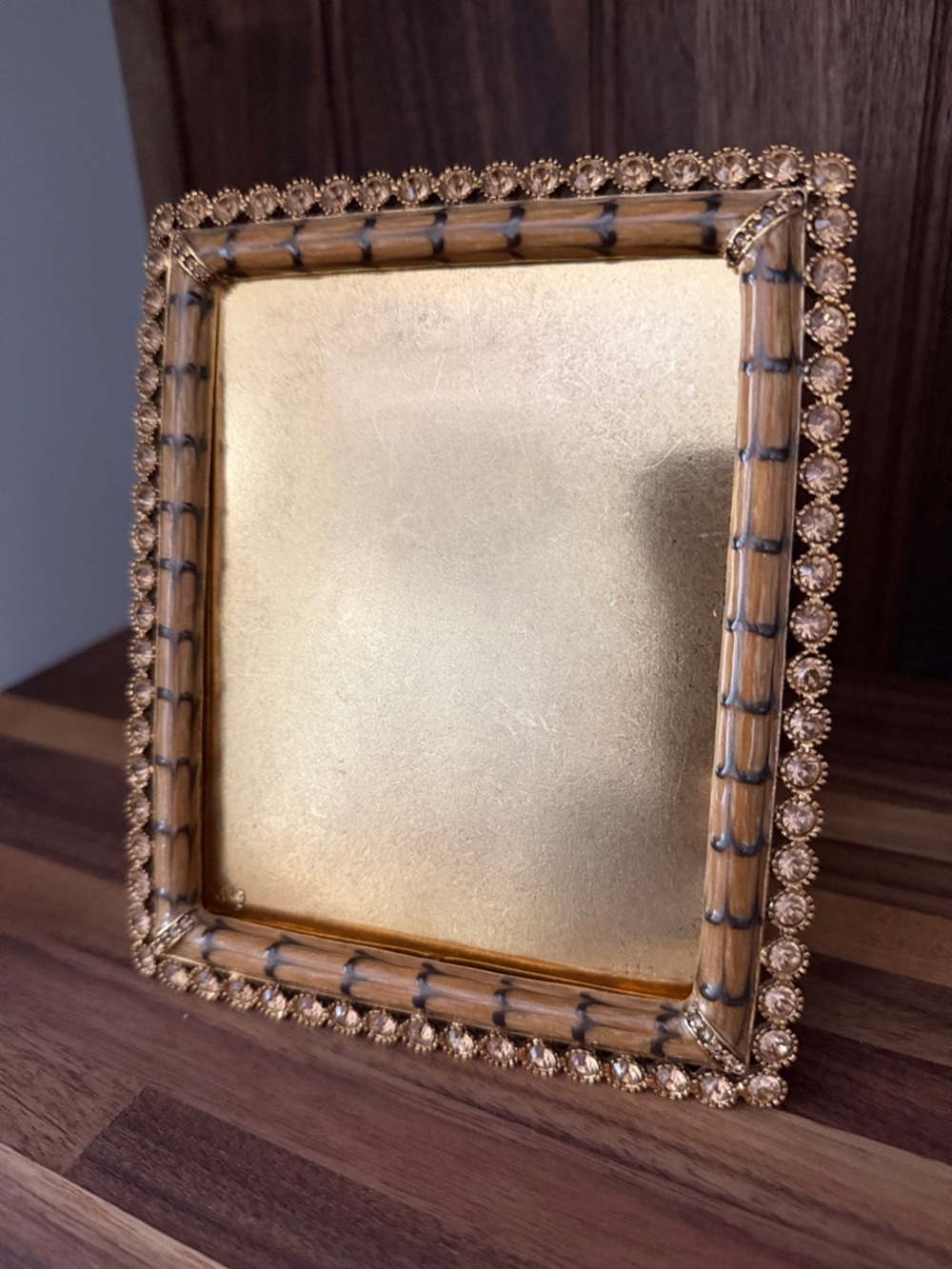 Jay Strongwater Gold and Brown Ornate Picture Frame